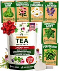 HOME GROWN Medicinal Herb Seeds Vault – 2,000+ Seeds, 6 Non GMO Heirloom Varieties for Indoor & Outdoor Garden – Lavender, Chamomile,Mint,Lemon Balm,Peppermint,Echinacea +Garden Markers