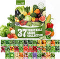 37 Vegetable Seeds - 18,000+ Non GMO Heirloom Home Garden Seeds for Planting Vegetables Indoor and Outdoors, Fruit and Vegetable Seeds Variety Pack with Tomato, Basil, Cucumber, Lettuce and More