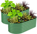 Garvee 2 Pack Galvanized Raised Garden Beds - 6x3x2ft Planter Box for Vegetables, Flowers, Rust-Resistant Garden Box, Easy Assembly Raised Beds, Durable Planters for Outdoor Plants, Green