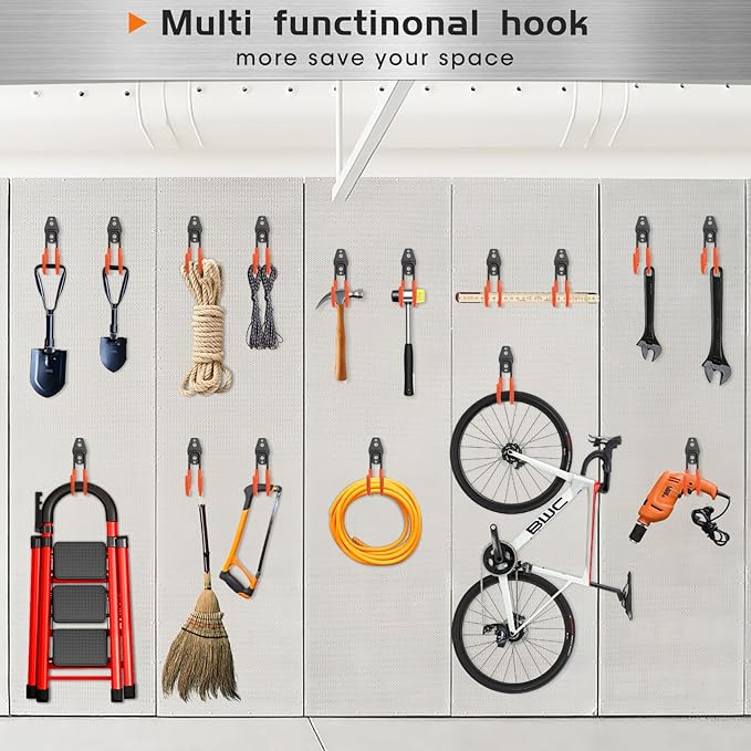 Hose Hanger Wall Mount 2 Pack,Heavy Duty Hose Holder with Screws Metal Hose Hangers for Outside,Hose Rack Suitable for Garage,Garden and Yard