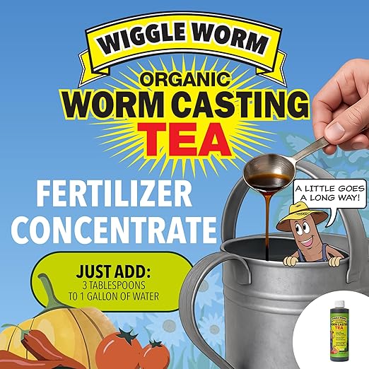 Fertilizer Combo Pack – 30lb Pure Worm Castings Fertilizer and Soil Amendment and 8oz Worm Casting Tea Concentrate for Indoor and Outdoor Gardening