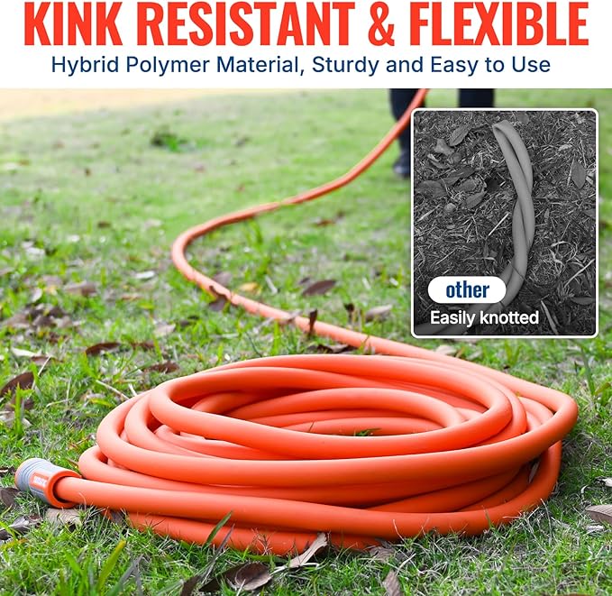 YAMATIC Heavy Duty Garden Hose 5/8 in x 15 ft with Swivel Fitting, Super Flexible Water Hose, All-weather, Lightweight, Burst 600 PSI