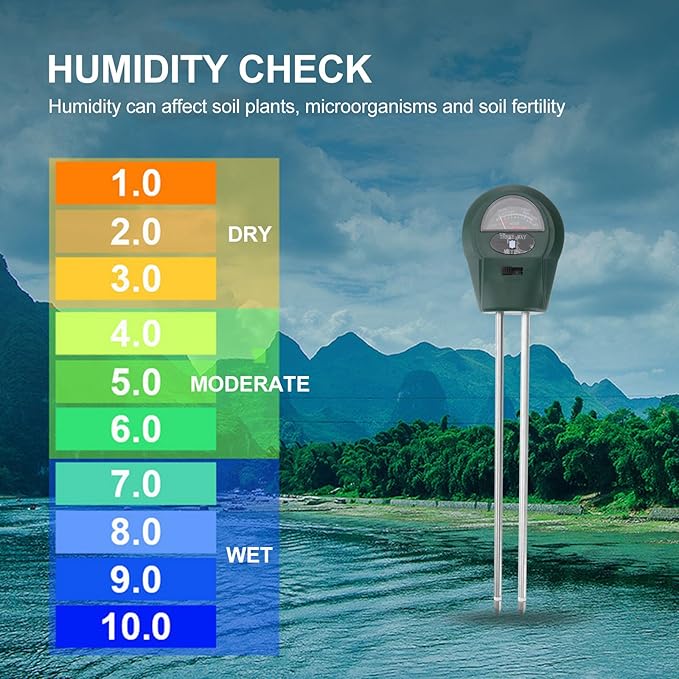 Hemoton 3-in-1 Mini Soil Tester with Moisture Meter and Ph Tester Soil Testing Accessory for Garden Lawn and Indoor Plants and Moisture Measurement