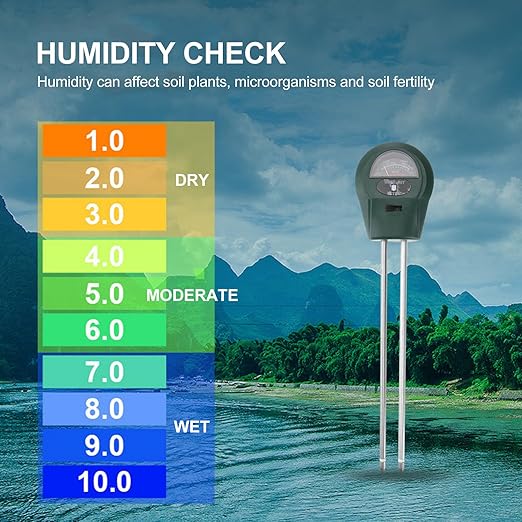 Homoyoyo 3-in-1 Soil Tester with Ph Meter, Moisture and Light Sensor for Gardening, Mini Soil Detector Plant Humidity Monitor for Indoor and Outdoor Lawn, No Battery Required