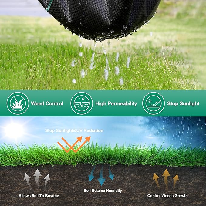 3ft*100ft Landscape Fabric,Weed Barrier Fabric,3.2oz Heavy Duty Weed Blocker Fabric,Weed Contorl for Underlayment,Gardening Weed Mat-Durable,Easy Installation