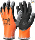 Schwer 6 Pairs FreezeGuard Winter Work Gloves, ANSI A2 Cut Resistant Freezer Gloves for Outdoor Cold Weather Keep Hands Warm, Waterproof Gloves for Shoveling Snow, Ice Fishing, M