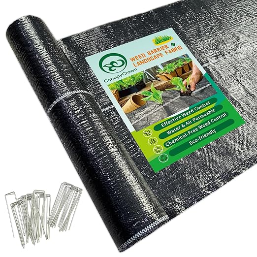 Weed Barrier Fabric, 3FTx300FT Heavy Duty Landscape Fabric with 30 U-Shaped Securing Pegs, 3.2OZ Geotextile Ground Cover, Woven Weed Block for Gardening, Landscaping, Driveway