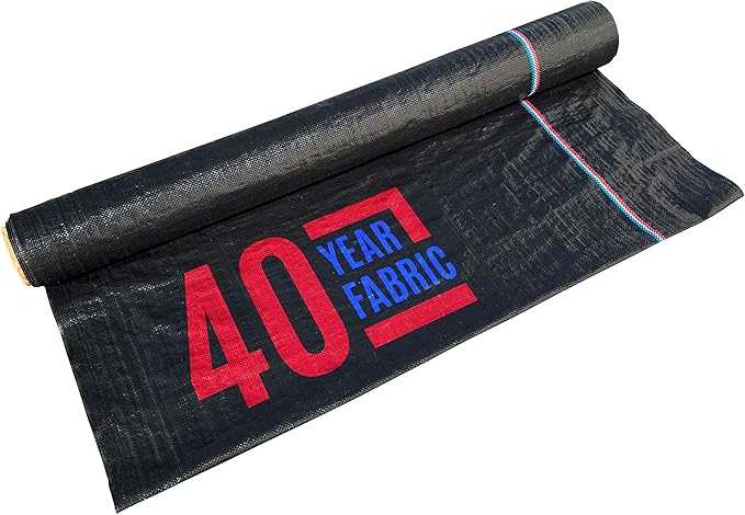 Sandbaggy Landscape Fabric | 40 Year Fabric | Weed Mat, Ground Cover, Garden Tarp | Industrial Grade | 135 Lbs of Tensile Strength | UV Protected | Approved by DOT (3 ft x 50 ft Roll)