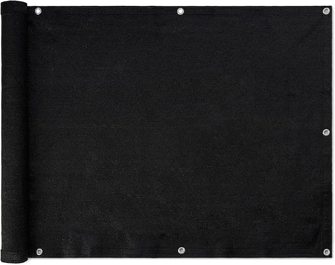 Amazon Basics 3'X10' Privacy Screen Fence, Weather-Resistant, Black, 20 pcs, 1-Pack