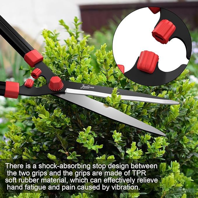 Hedge Shears 23" - Razor Sharp SK5 Carbon Steel Blades, Anti-Rust Coating, Lightweight Garden Clippers for Trimming Hedges, Shrubs & Bushes,Ergonomic Non-Slip Handles