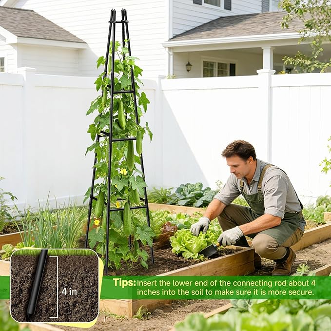 1 Pack Garden Obelisk Trellis for Climbing Plants Outdoor Indoor Pots, Plant Trellis for Climbing Plant Support for Climbing Plants Garden Trellis for Indoor Potted Plants, Vines, Climbing Rose