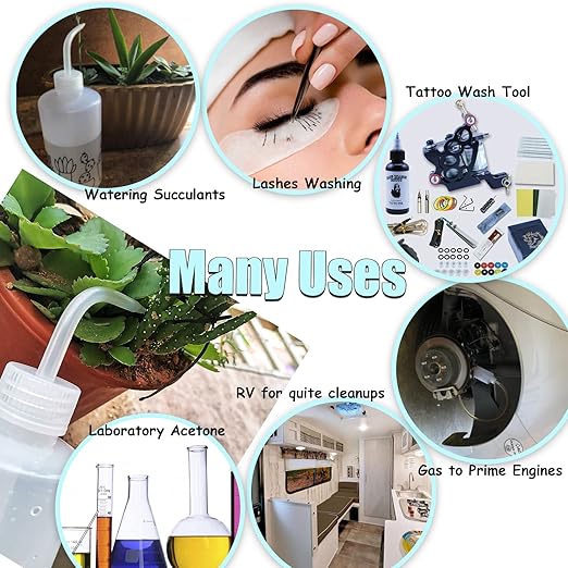 Valchoose Plastic Squeeze Bottle Leak Proof, 250ml | 8.5oz White Wash Bottle Chemical, LDPE, Safety, Medical with Narrow Mouth Scale Labels for Succulent Tattoo Label Watering (1 Bottle)