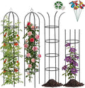 100% Metal 6.6 Ft Tower Obelisk Garden Trellis,2 Pack Plant Support for Climbing Plants Rose Bush Round Trellis for Pots Rustproof Metal Plant Flower Trellises for Clematis Vine Jasmine Outdoor Indoor