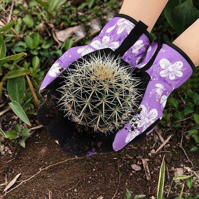 Trifabricy Gardening Gloves for Women, Breathable Leather Garden Gloves with Grip, Thorn-Proof Puncture-Resistant Work Gloves