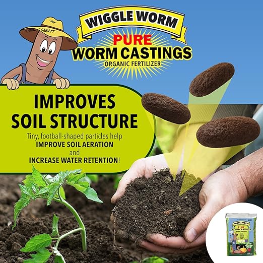 Fertilizer Combo Pack – 15lb Pure Worm Castings Fertilizer and Soil Amendment and 8oz Worm Casting Tea Concentrate for Indoor and Outdoor Gardening