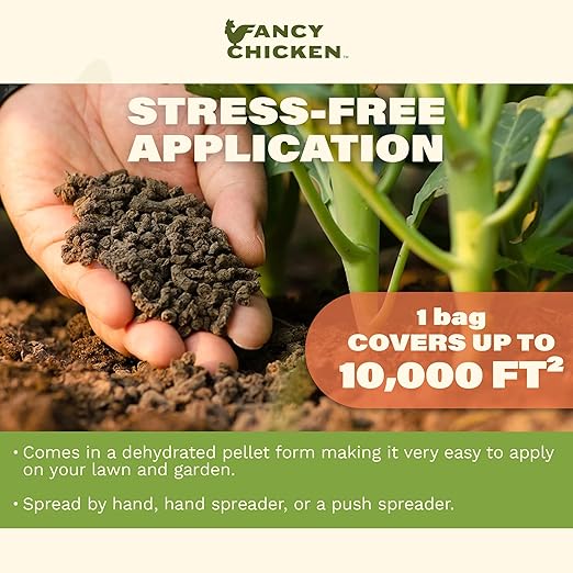 40lb All-Purpose Organic Lawn & Garden Food, 100% Dried Pelleted Poultry Manure Fertilizer (Covers up to 10,000 sq ft)