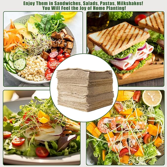1 Roll 10" x 20ft Microgreen Growing Mat, Jute Fiber Grow Mats, Organic Hydroponic Pads, Microgreens Growing Kit for Germination Trays, Wheatgrass Sprouts Microgreen, Seed Starter