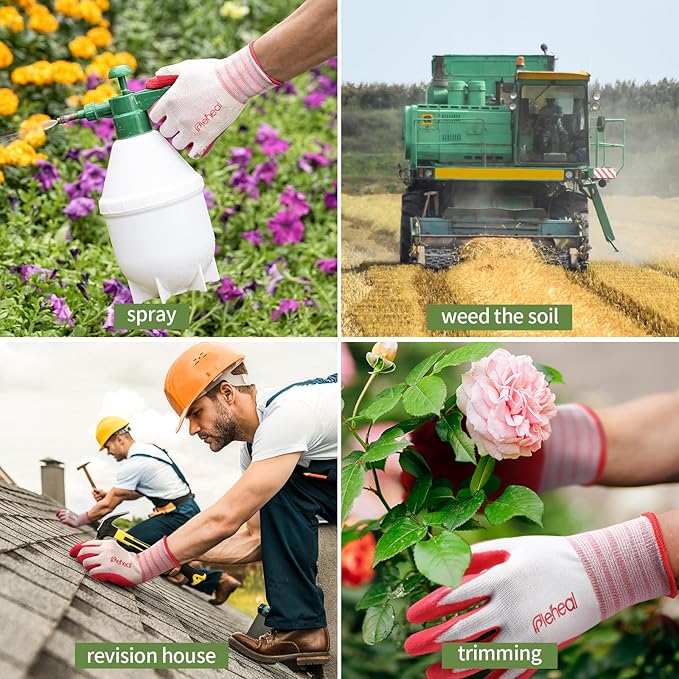 Pleneal Gardening Gloves for Women Men - Leather Garden Gloves Thorn Proof, Outdoor Protective Working gloves for Weeding