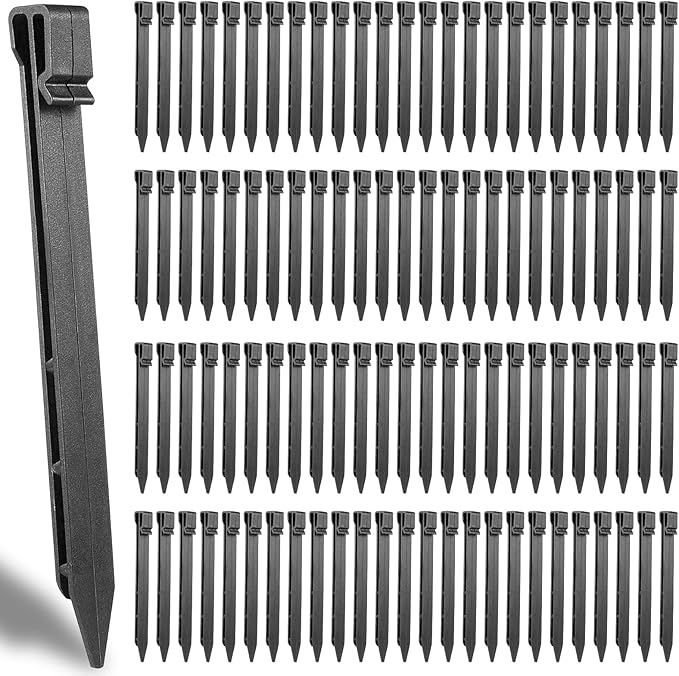 100 PCS Plastic Landscape Stakes, 10 Inch Plant Support Lawn Stake Heavy Duty for Landscaping and Garden