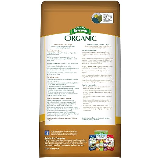 Espoma Organic Compost Starter; All-Natural Composing Aid Helps Break Down Organic Matter to Make Rich Compost for Organic Gardening. 4 lb. Bag; Pack of 1