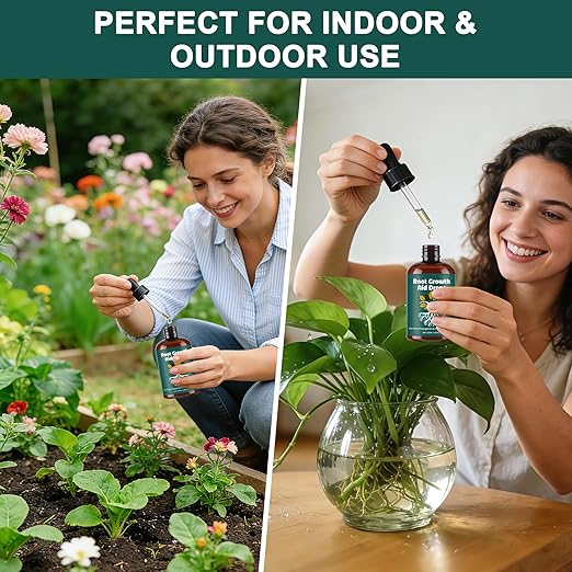 Root Drops, Root Growth Aid Drops, Rooting Hormone for Cuttings, Houseplant Prop Drops, Propagation Drops for Faster Roots & Less Shock, Liquid Formula for Indoor Water & Soil Propagation (4 OZ)