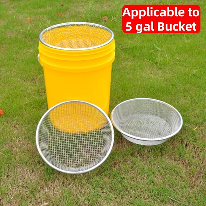 Mesh Gardening Sifter, 6mm Sieve mesh Size， Perfect for 5 Gallon Bucket,for Sand Rocks Dirt Compost (6mm)