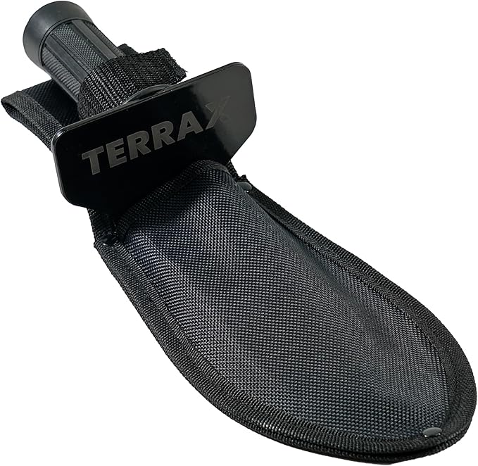 TerraX Master Digger 34" Root/Sod T-Handle Shovel and Double Serrated Hand Digger with Belt Sheath - Landscaping, Gardening, Metal Detecting, Gold Prospecting
