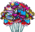 VGOODALL 50pcs Butterfly Garden Decorations, 11.5 inch Plastic Butterfly Stakes Ornaments Artificial Butterflies for Flower Bouquet Arrangements Crafts Outdoor Wall Patio Plant Yard Decor