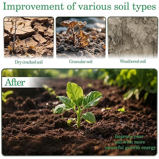 Premium Biochar Soil Conditioner 19.4oz, Soil Activator for Plants, Organic Bone Meal Fertilizer for Potted Seedling Composting, Humic Acid for Lawn for Houseplants, Gardens, Lawns