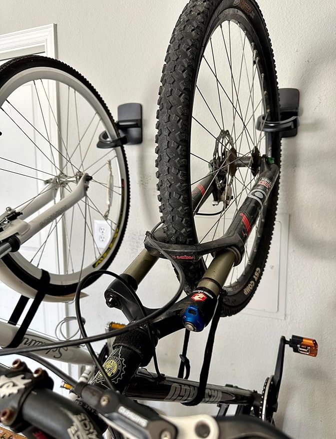 Duck EasyMounts Bike Hanger - Heavy Duty Wall Mount Bicycle Rack for Garage Organization & Storage - No Tool Install - Up to 50 Lbs - Black, Pack of 1 Tire Hook, Wheel Dock & All Hanging Hardware