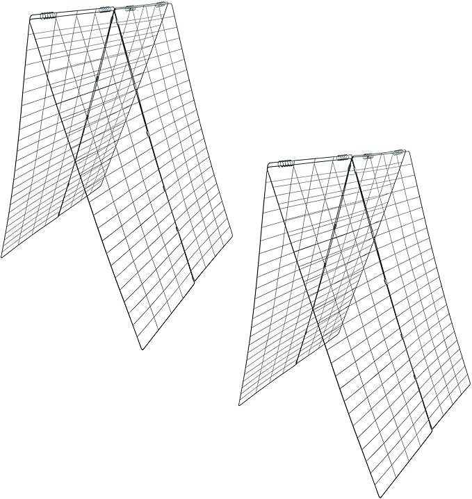 Garden Cucumber Trellis A-Frame Folding Plant Trellis 48 Inch by 34 Inch for Climbing Vegetables Flowers Green 2 Pack with Clips,Cable Ties and Ground Stakes
