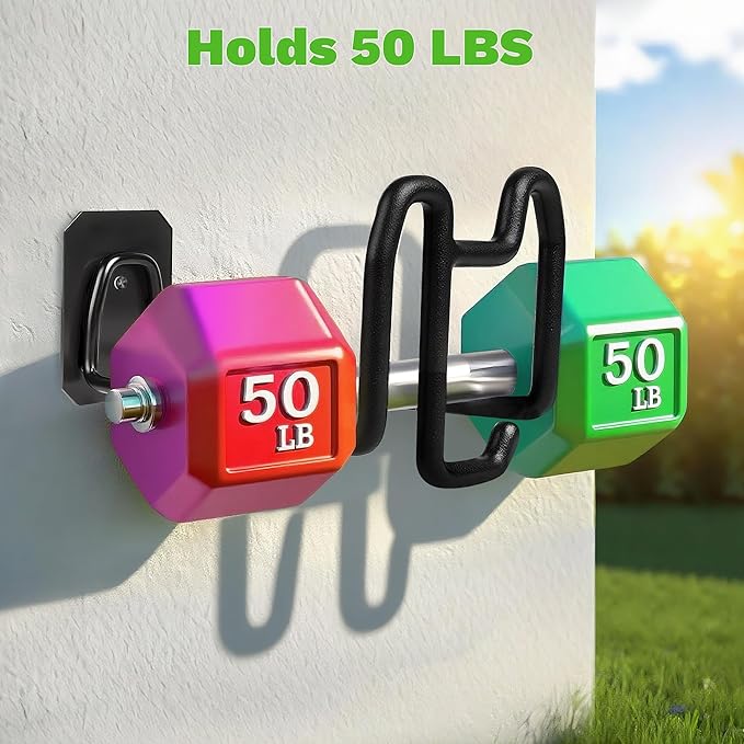 2pcs Hose Holders for Outside - Upgraded Garden Hose Holder with Hook, Metal Garden Hose Hanger Wall Mount Heavy Duty Hose Hangers for Outside for Yard Lawn Storage
