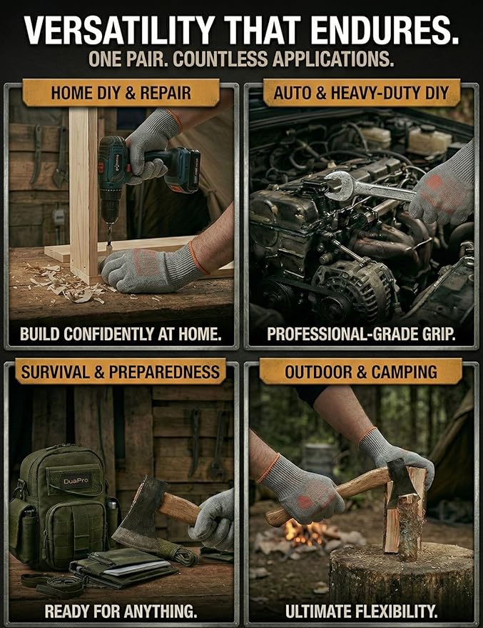 Cut-Resistant Gloves Level 5 Safety Heavy-Duty Coated Non-Slip Grip Ideal for Factories Construction DIY Gardening