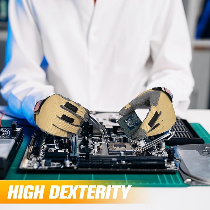 Dexterity Upgraded Utility Gloves – Seamless Wrap-Fingers Design & Knuckle Touchscreen Capability