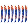 Japanese Teeth Reciprocating Saw Blades 9" 8PCS - Curved Edge Wood Pruning Saw Blades 6TPI for Tree Trimming,Wood Cutting,Cr-V Sabre Saw Pruning Blade