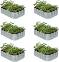 6-Pack Galvanized Raised Garden Bed 6x4x1.5 ft, 17" Tall Planter Boxes Outdoor, Zn-Al-Mg Metal Raised Beds for Gardening Fruit Vegetable, Modular Flower Bed for Outdoor Plants - Brooklyn Grey