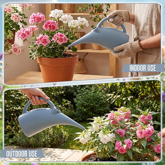 LemonRoad 4 Pack Small Indoor Watering Plant Can 1/4 Gallon Plastic Long Spout Indoor Outdoor Plant Watering Cans Bulk Pot, Precise Pour for Houseplants Succulents Garden Office Decor