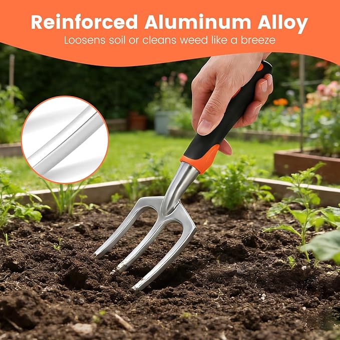 6-Piece Gardening Tools Set, Includes Trowel, Pruning Shear, Cultivator & More for Indoor Outdoor Plant Care, Aluminum Alloy Garden Kit with Ergonomic Non-Slip Handles