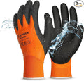 Schwer 2 Pairs Waterproof Work Gloves for Men and Women CR3306, Gardening Gloves with Double Latex Coated, Non-slip Working Gloves, Outdoor Construction, Car and Fish Cleaning, No Fleece Lining, M