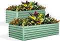 Garvee 2PCS 6x3x2ft Galvanized Raised Garden Bed Outdoor,Rust-Resistant Raised Garden Beds for Gardening, Easy Assembly Outdoor Garden Box & Planters, Green