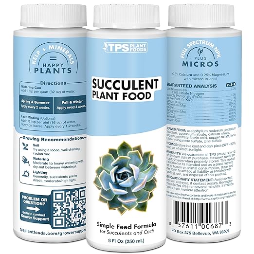 Succulent Plant Food – Gentle Liquid Fertilizer for Succulents & Cactus, 1 Gallon