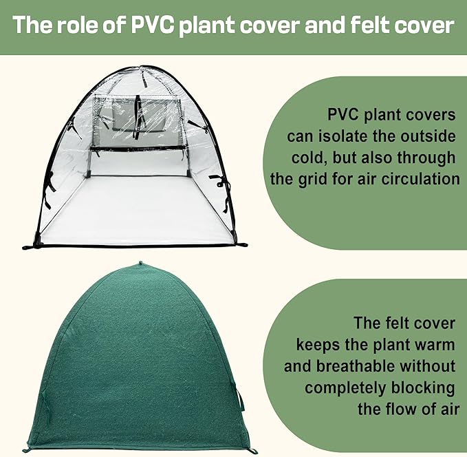 Plant Tent Freeze Protection, Winter Plant Cover Freeze Protection 22" x 22" x 22"Clear Outdoor Garden Frost Cover, Transparent Waterproof Freeze Tent for Outdoors Potted Plants, 1 Pack