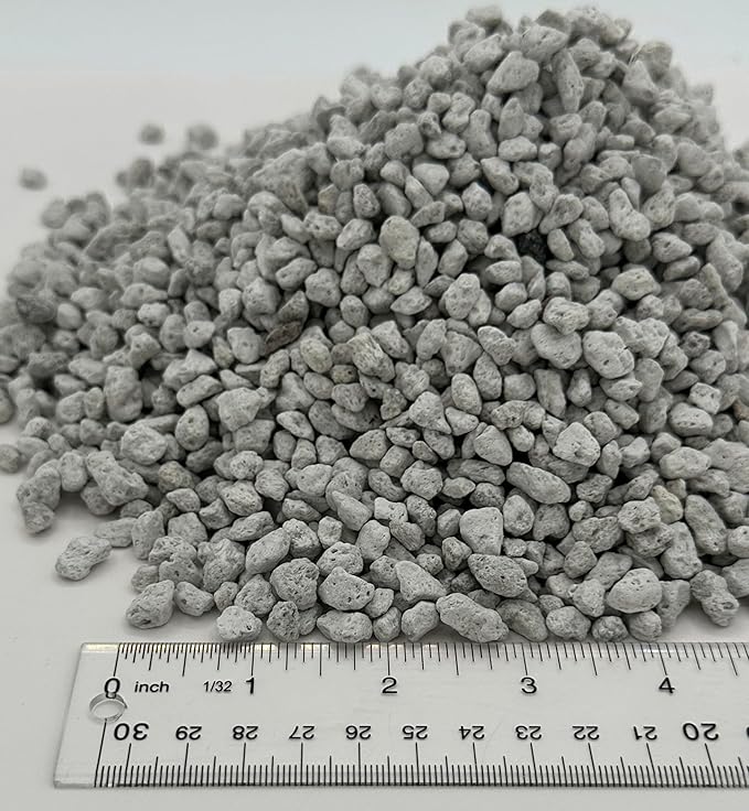 Pumice for Plants Bonsai 2 Quarts 1/4" Succulent Cactus Indoor Plants Horticultural Soil Amendment Additive Regulates Moisture High Porosity Fast Drainage Aeration Awesome Industries