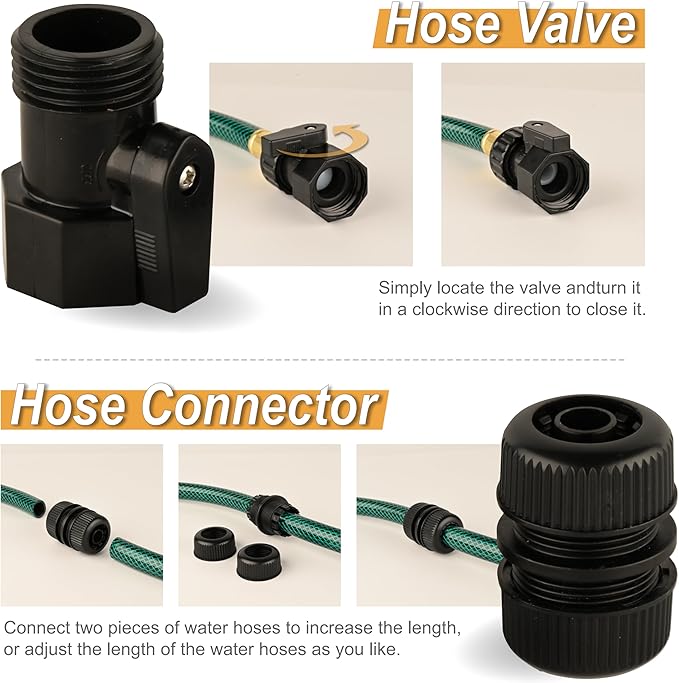 Leader Hose for Outdoor Garden Connection: 3FT 1/2" Short Hose with Male to Female Fittings Leakproof and No Kink for Faucet Extension Drip Irrigation