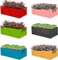 Square Grow Bags, Garden Fabric Planter Container with Handles Bed Flower Vegetables Pots 1MM Thickness Economic Colorful (A-Mixed 6colors,15.75x11.81x7.87 Rectang)