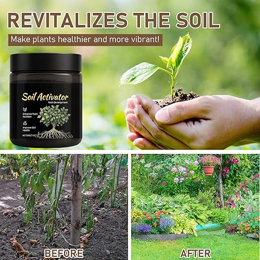 Soil Activator, Soil Revitalizer & Soil Conditioner for Plants, Supports Root Development & Nutrient Absorption for Lawn Garden Indoor Outdoor Plants, 200G