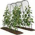 Garden Arch Trellis for Climbing Plants, Plastic-Coated Steel Trellis with Easy-Connect System, Includes Net, Ties & Gloves, Outdoor Plant Support for Vegetables (47.2" L x 47.2" H)