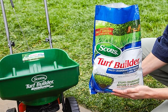 Scotts Turf Builder Halts Crabgrass Preventer with Lawn Food - Pre-Emergent Weed Killer, Lawn Fertilizer, 5,000 sq. ft., 13.35 lbs. (2-Pack)