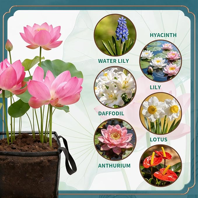 18 Pcs Aquatic Planting Bags with Handles, 7" Aquatic Pond Planter for Pond, Breathe Reusable Mesh Water Garden Pond Plant Pot for Aquatic Plants, Water Lily, Potato, Carrot, Flower