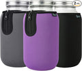 Beautyflier Wide Mouth Mason Jars 64oz Sleeve, Large Clear Glass 2 Quart Insulators Covers, Wide Mouth Half Gallon Sprouting Mason Jars Blackout Sleeves, Bottle Not Included (3COLOR)